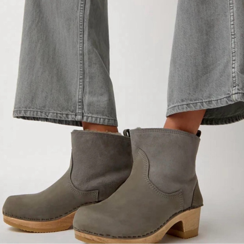 NO. 6 Smoke Suede (grey) Shearling Lined Clog Boots